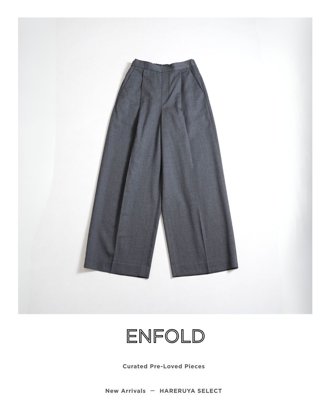 988t*美品 エンフォルド ENFOLD ウールトロワイドゴムパンツ 38 M