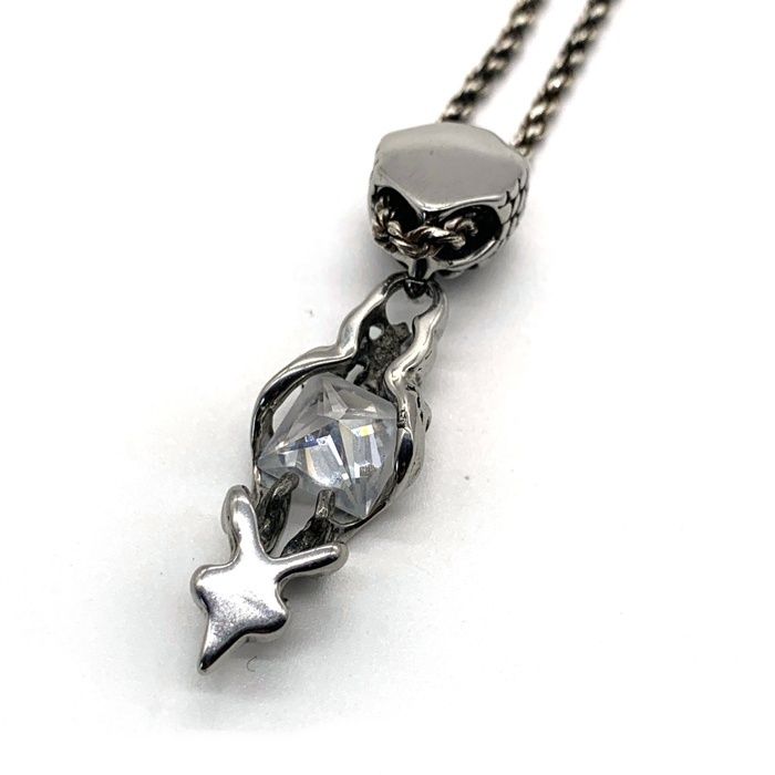 シルバー ネックレス トップ メタル タタキ ハンドメイド ノーブランド