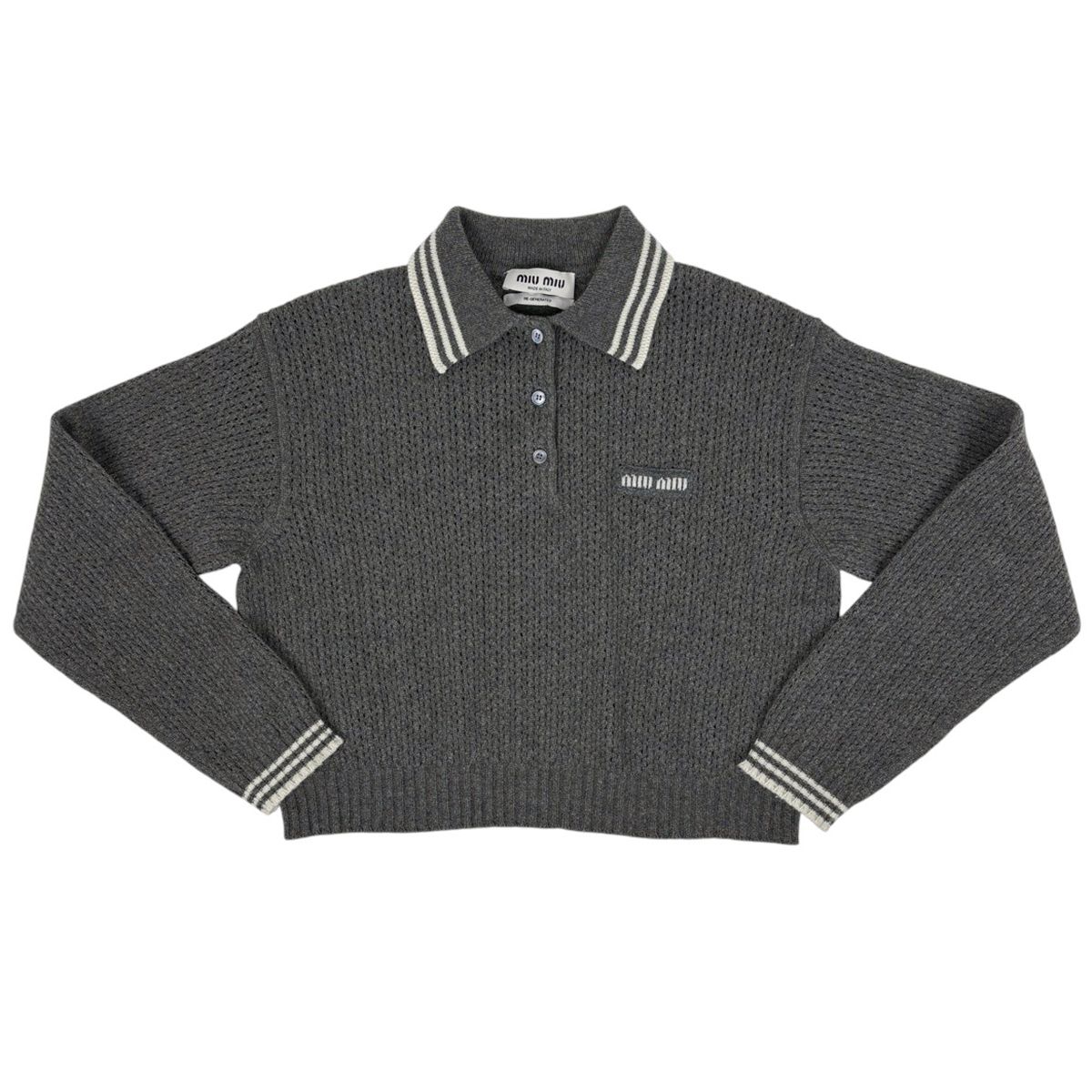 ミュウ ミュウ Miu Miu ロゴ ポロセーター ニット ポロシャツ MMLA26
