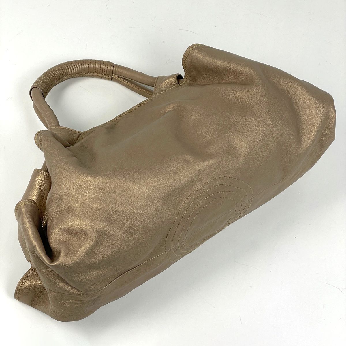 ロエベ LOEWE ナッパアイレ アナグラム ハンドバッグ レザー ゴールド