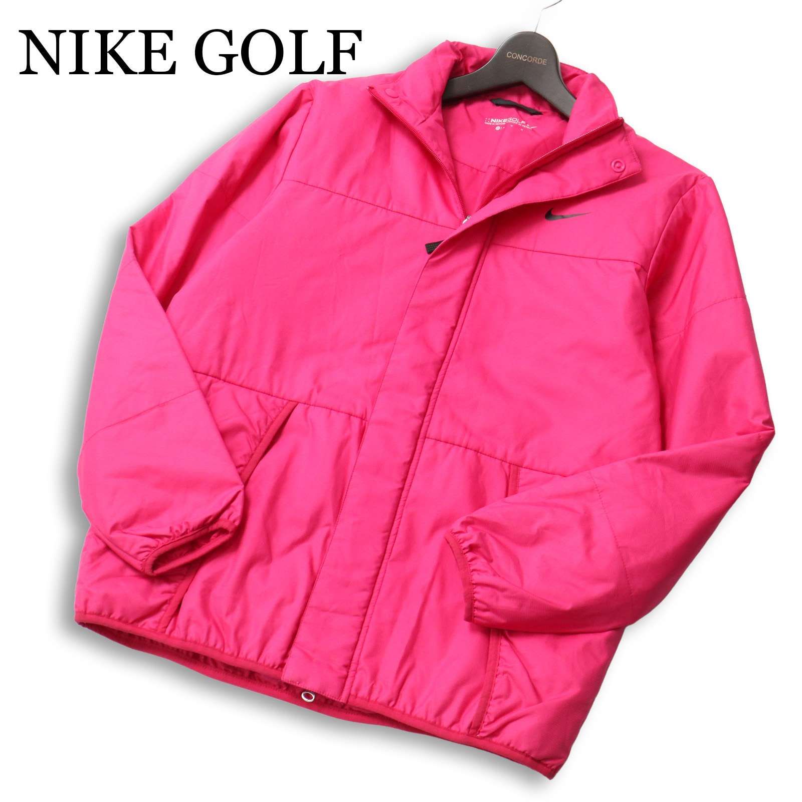 タグ付き☆Nike レディース ゴルフジャケット Lサイズ ピンク NIKE（ナイキ） 3WAYブルゾン ピンク 袖着脱可 フード収納可