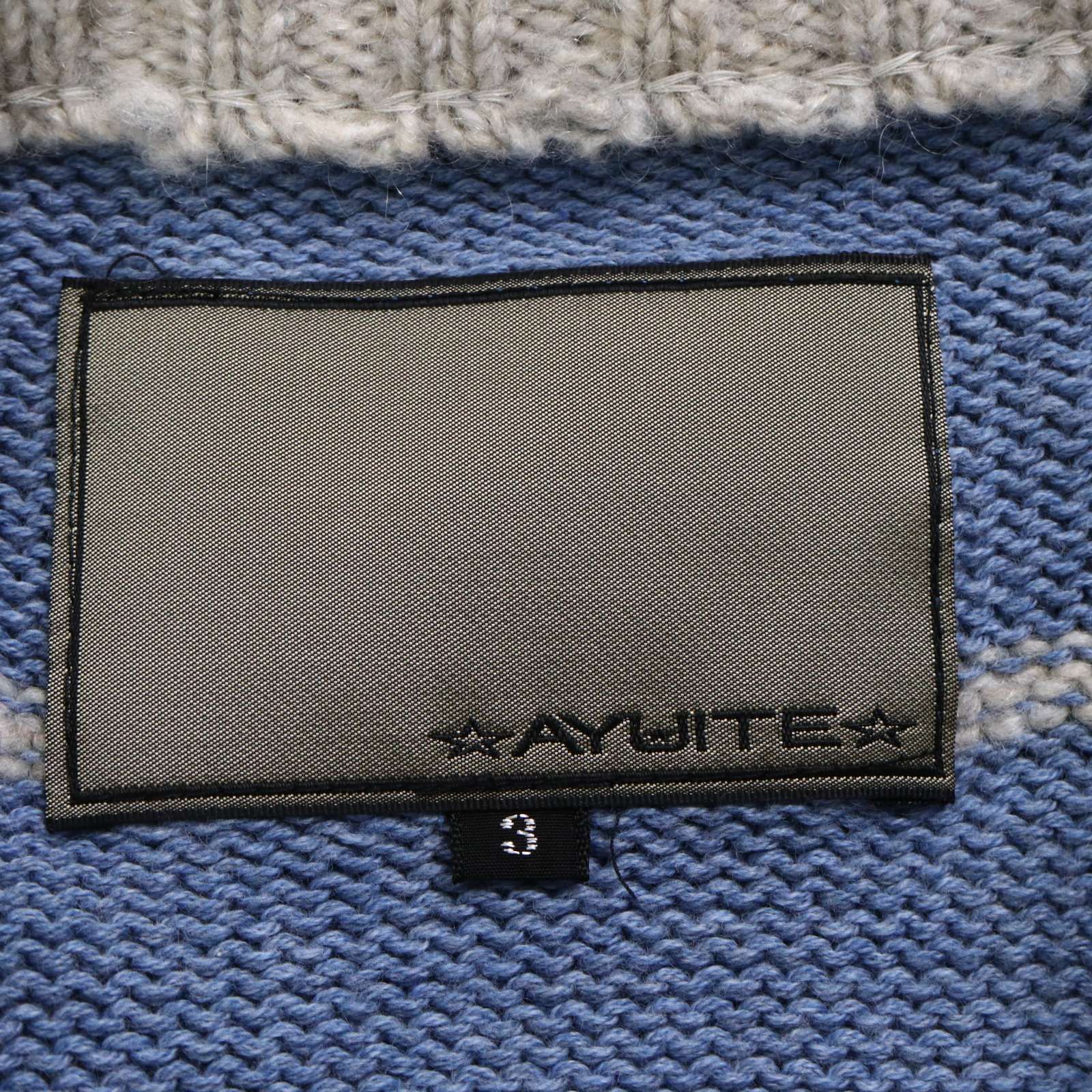AYUITE アユイテ 秋冬 ウール モヘヤ混☆ ボーダー セーター ニット Sz 