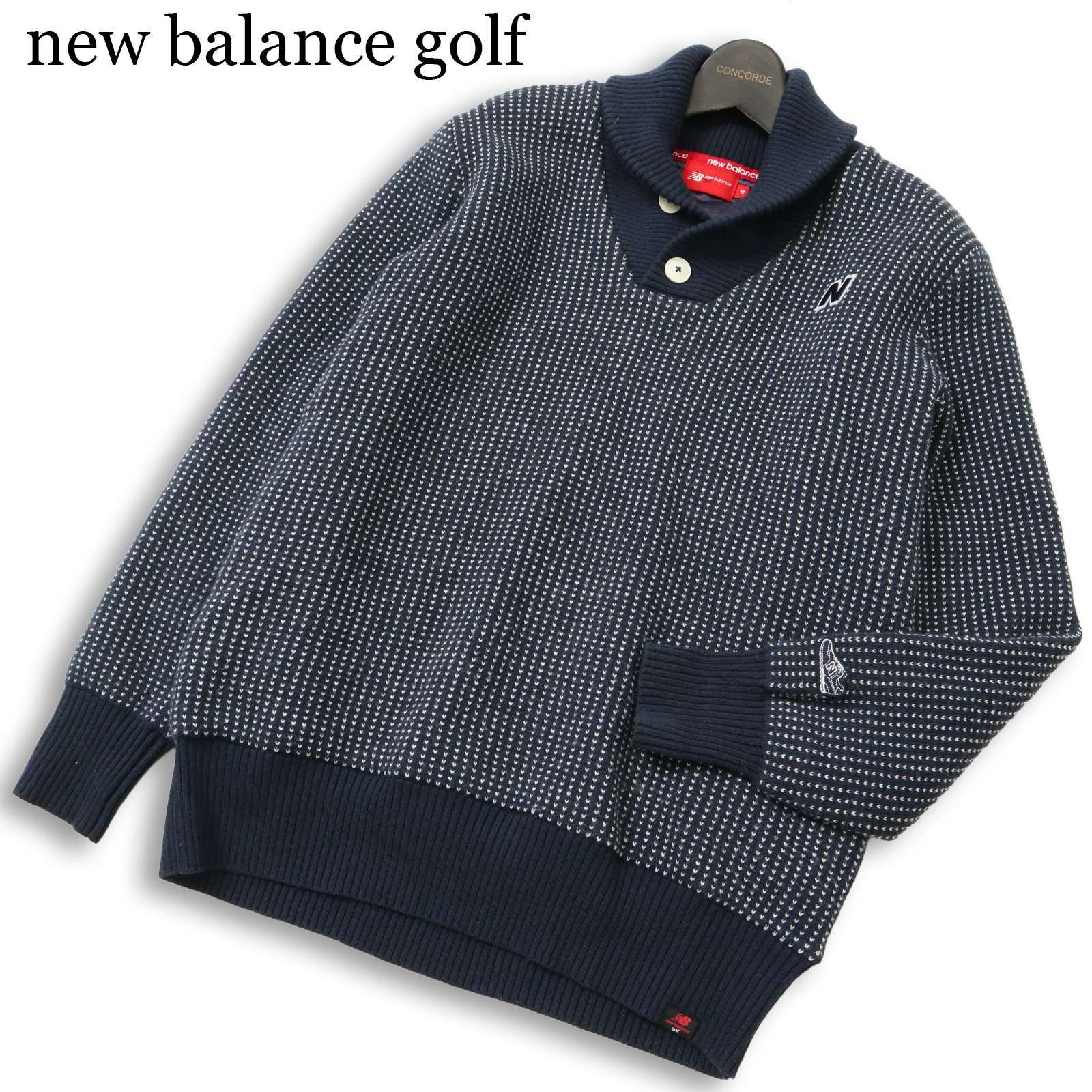 新品 new balance ゴルフ タートルネックニット　ネイビー サイズ4 ニューバランスゴルフ ハイネック タートルネック ニット ネイビー 5
