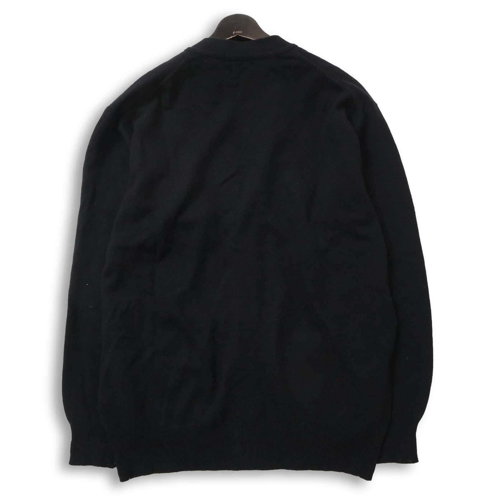 DAKS ダックス 秋冬 最高品質★ジーロンラムズウール100％★ ニット カーディガン 羽織り Sz.2L メンズ 黒 大きいサイズ