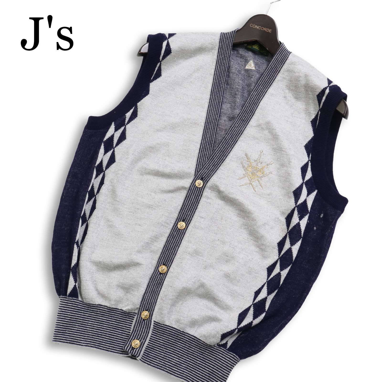 J's ジャンボ尾崎 ブリヂストン ゴルフ 秋冬 ウール混☆ アーガイル柄