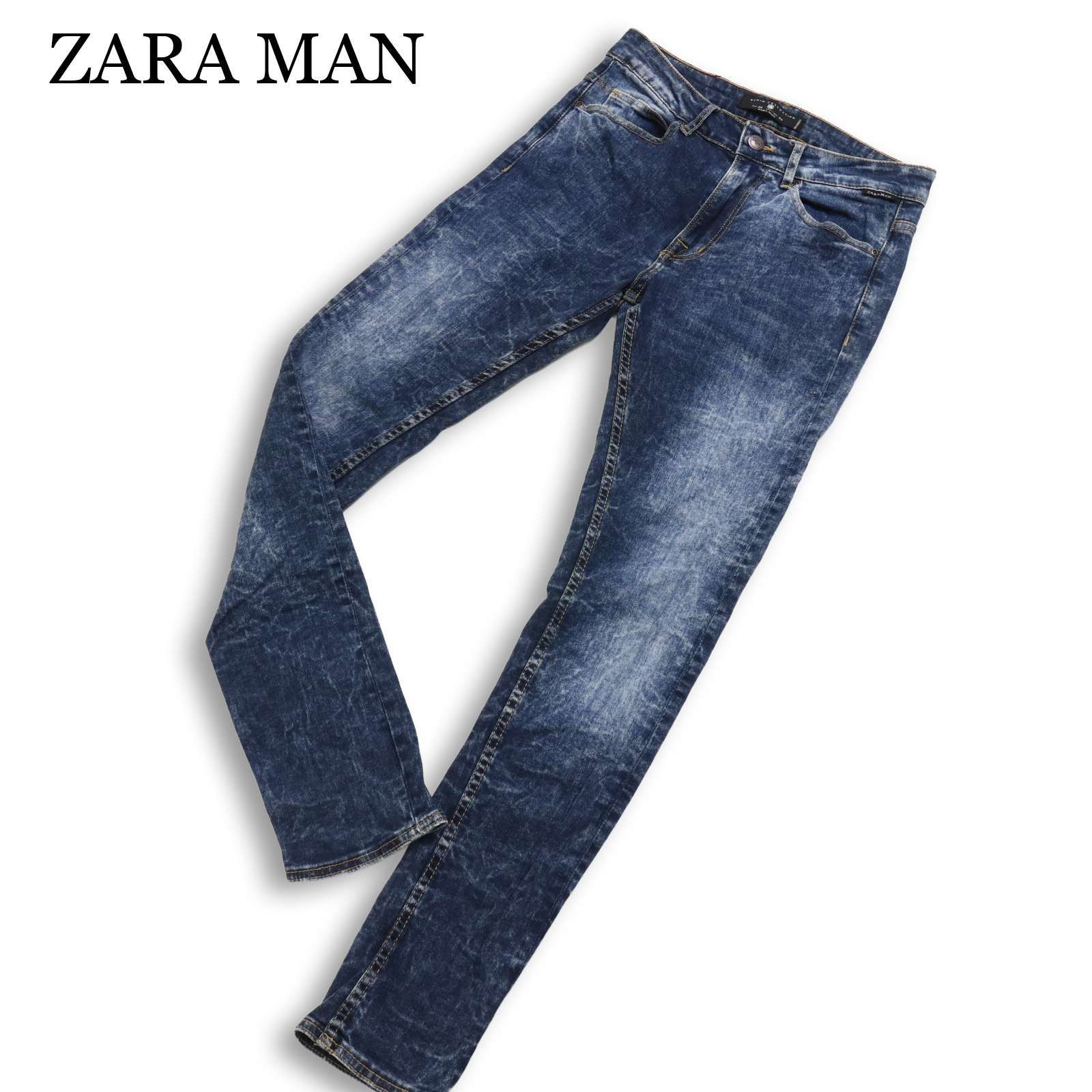 ZARA MAN ザラ マン 通年 USED加工 ストレッチ スキニー デニム パンツ 