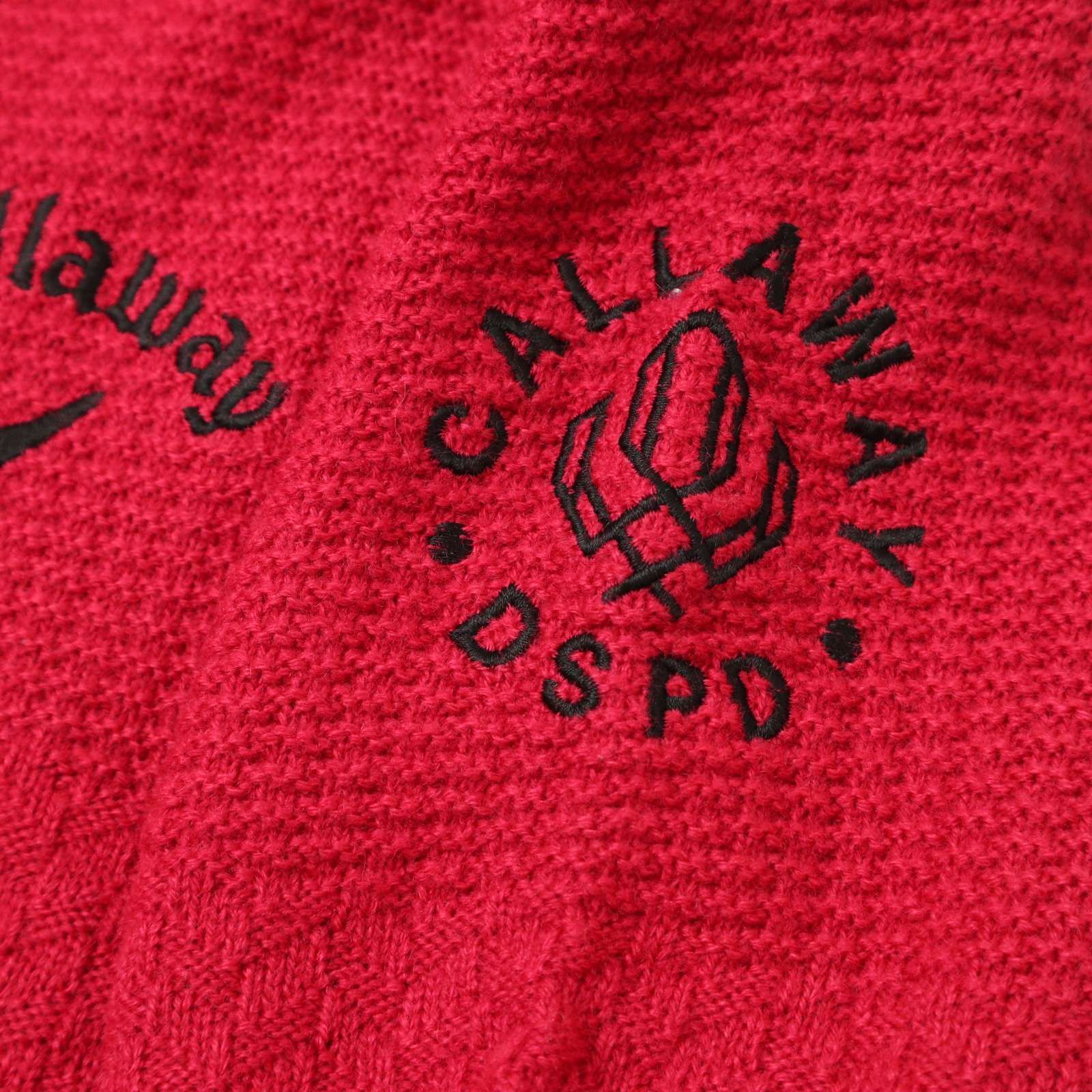 Callaway キャロウェイ ゴルフ 秋冬 ウール混☆ ロゴ刺繍 カノコ編み