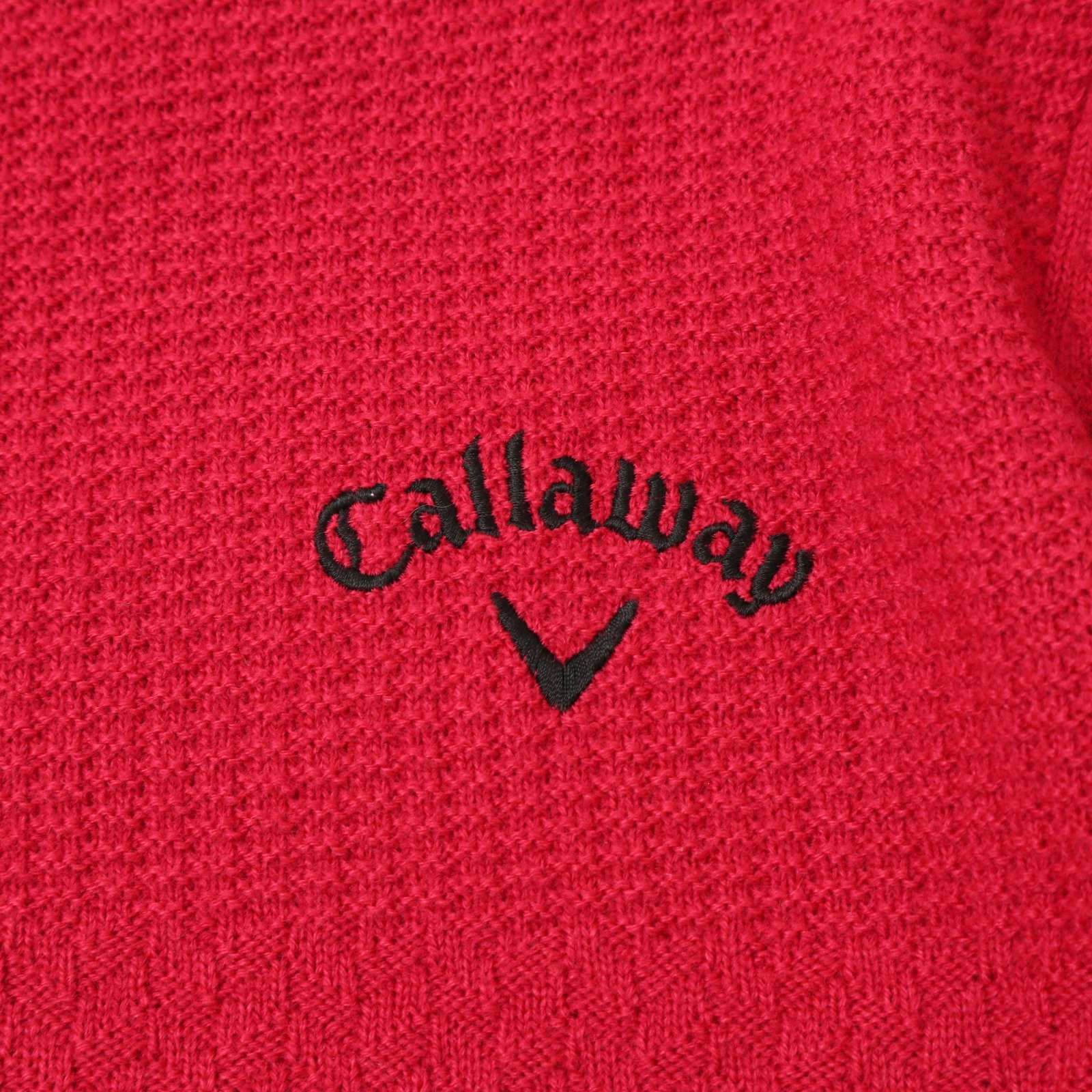 Callaway キャロウェイ ゴルフ 秋冬 ウール混☆ ロゴ刺繍 カノコ編み