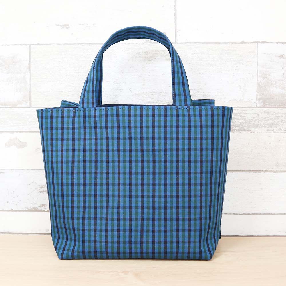 フリル付き ファミリア風 ブルーグリーンチェック タータンチェック