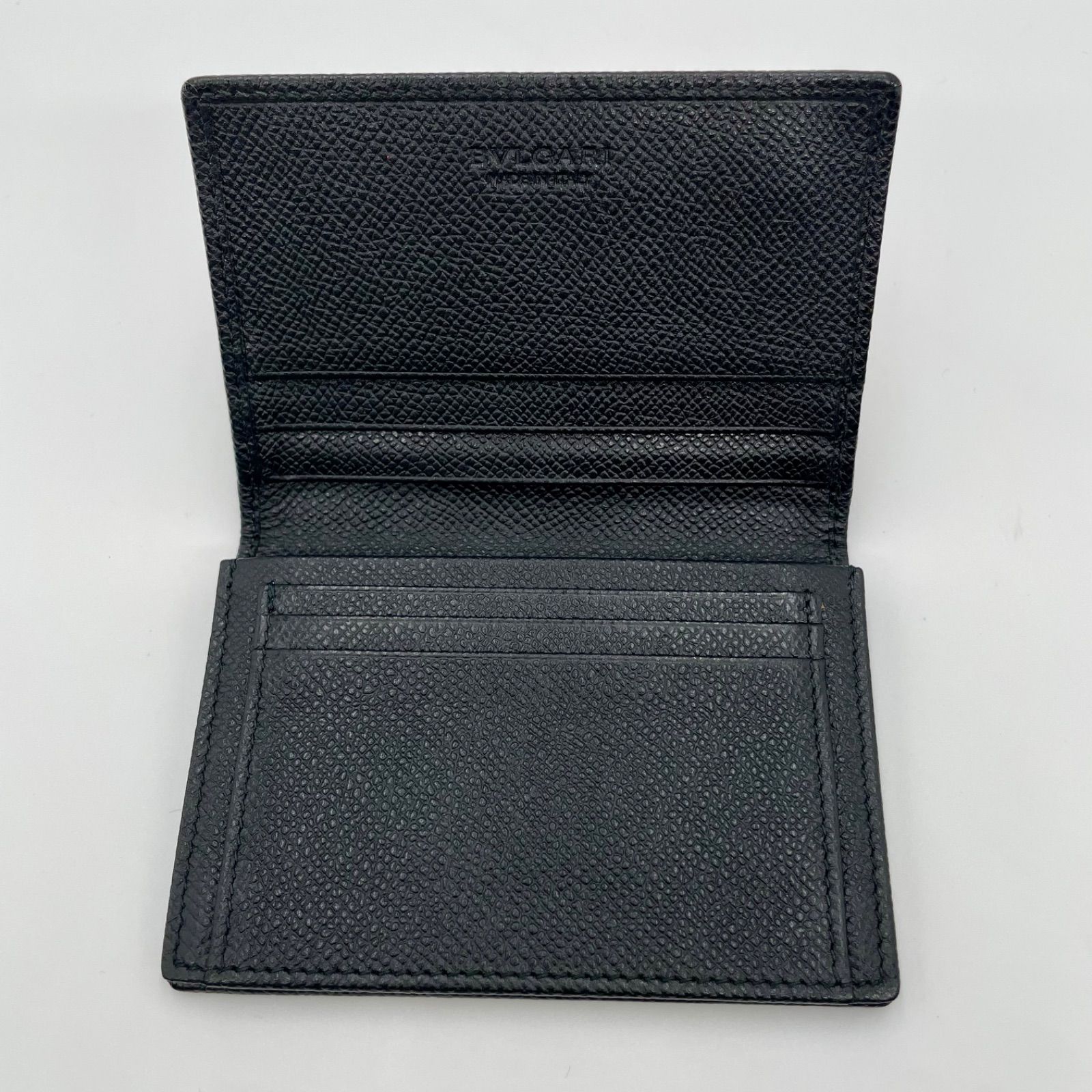 美品】BVLGARI ブルガリマン 名刺入れ カードケース ブラック×ブルー