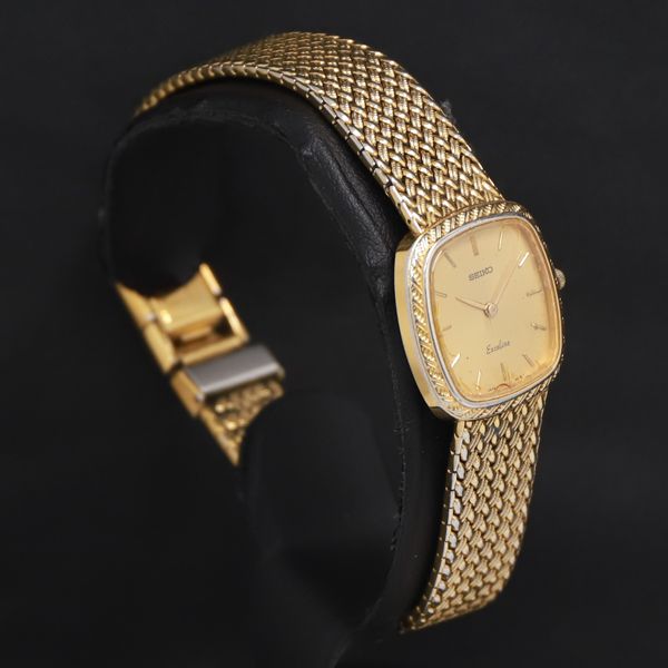 SEIKO セイコー エクセリーヌ 4N20-5160 QZ ゴールド文字盤 QZ
