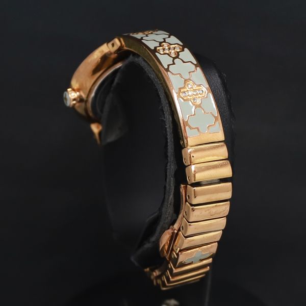 QZ 石付 HALCYON DAYS ラウンド グレー文字盤 レディース腕時計