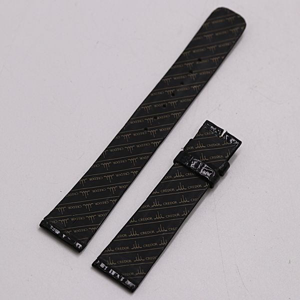 良品 セイコー クレドール 純正ベルト レザー ブラックカラー 18mm用