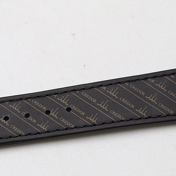 良品 セイコー クレドール 純正ベルト レザー ブラックカラー 15mm