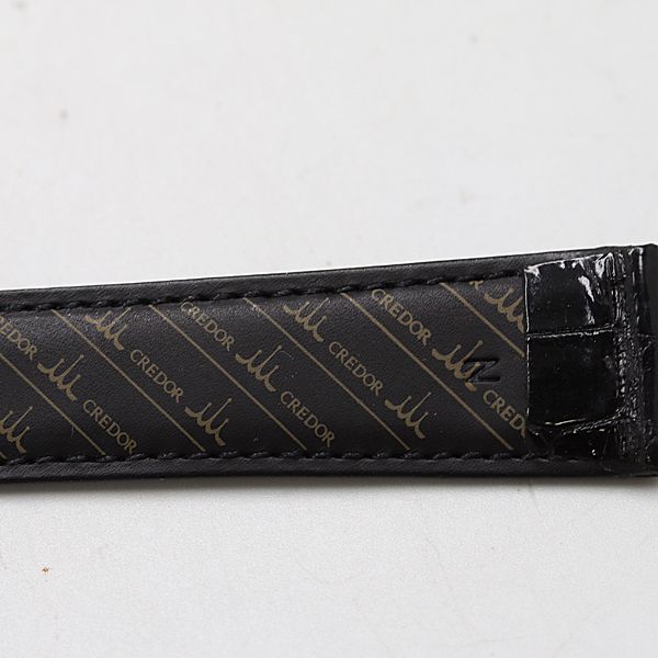 【新品•未使用】CREDOR クレドール純正レザーベルト 艶ありブラック W20 美品 セイコー クレドール 純正ベルト レザー ブラックカラー 17mm用