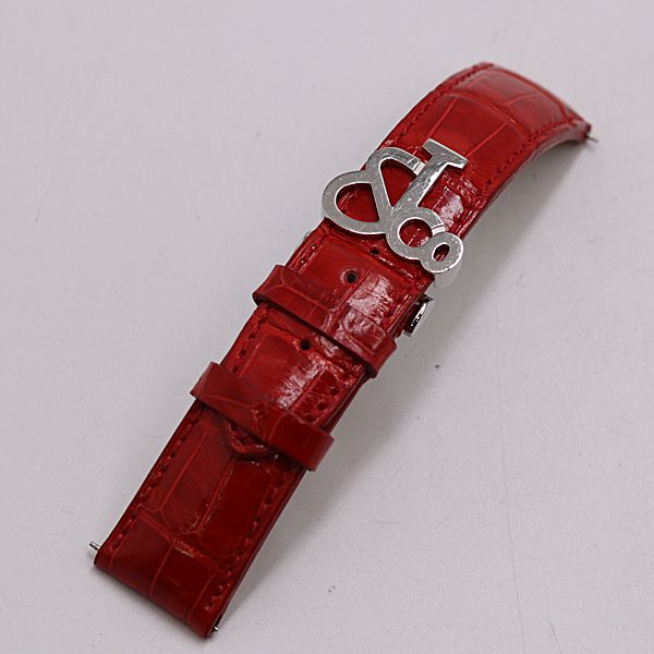 ジェイコブ＆コー 純正ベルト レザー レッドカラー 21mm用 メンズ