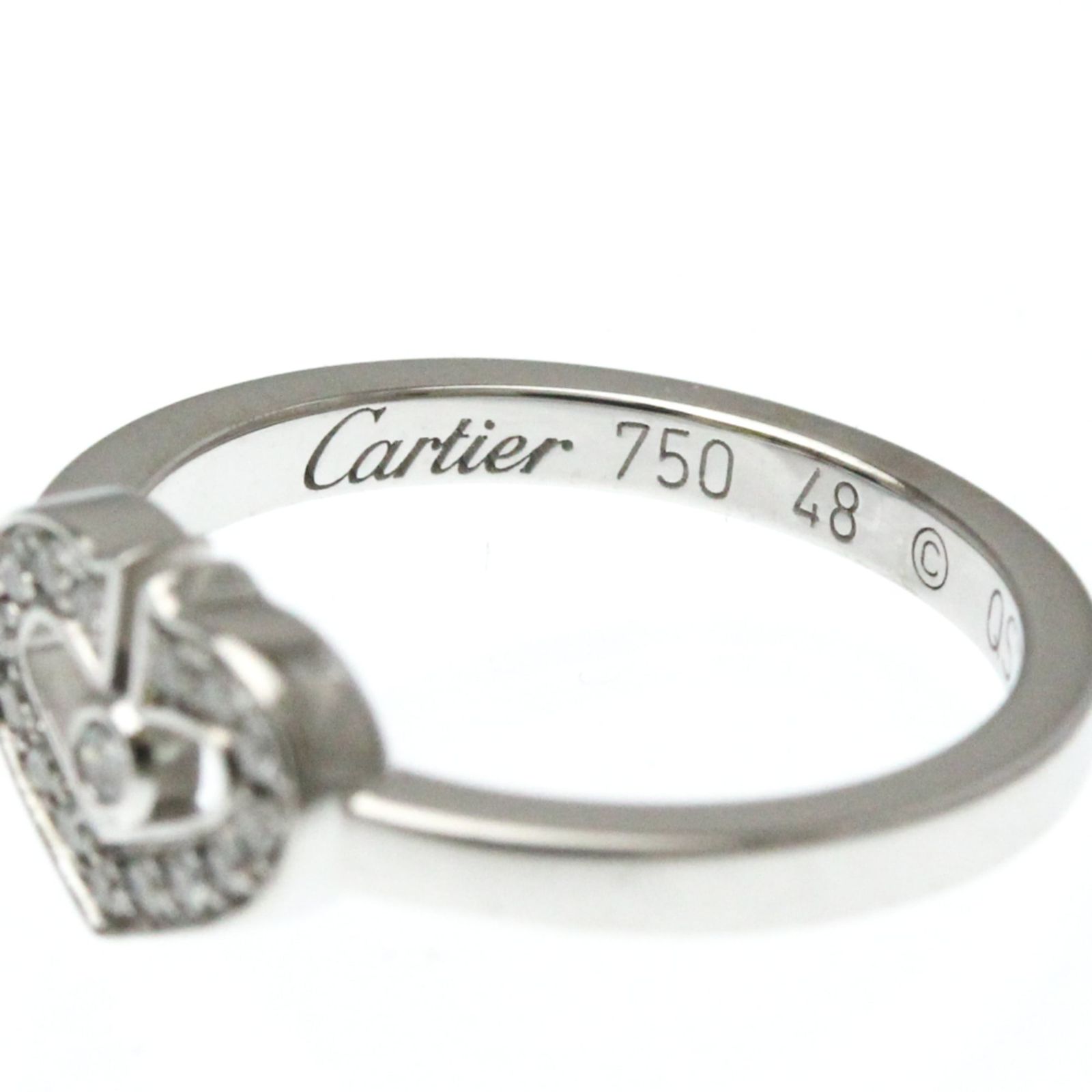 カルティエ(Cartier) Cハートリング K18ホワイトゴールド(K18WG 