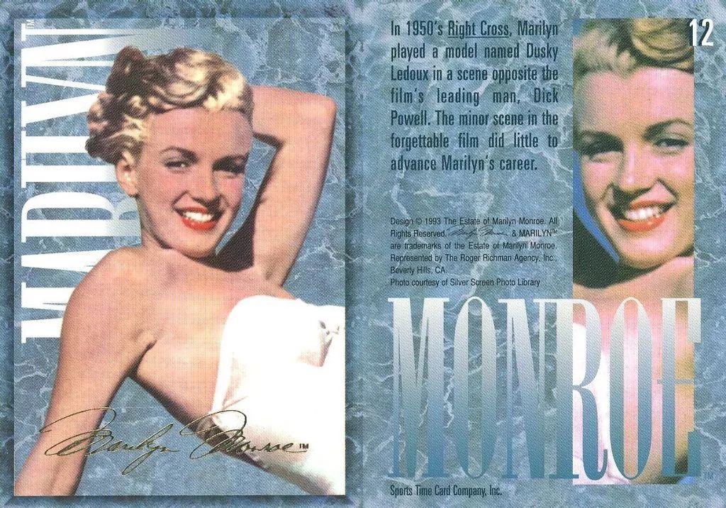 中古】コレクションカード(女性) 12：マリリン・モンロー/金箔押し