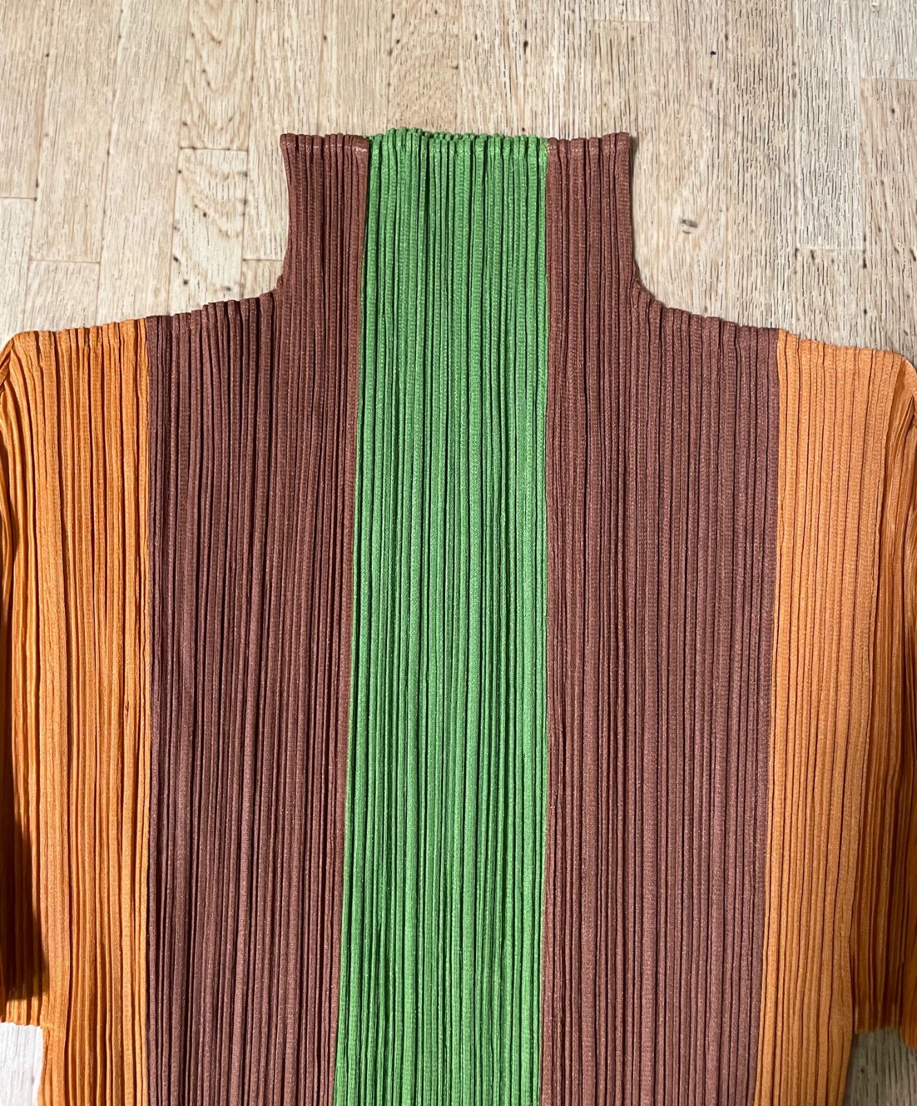 プリーツプリーズ PLEATS PLEASE ストライプ ハイネック トップス