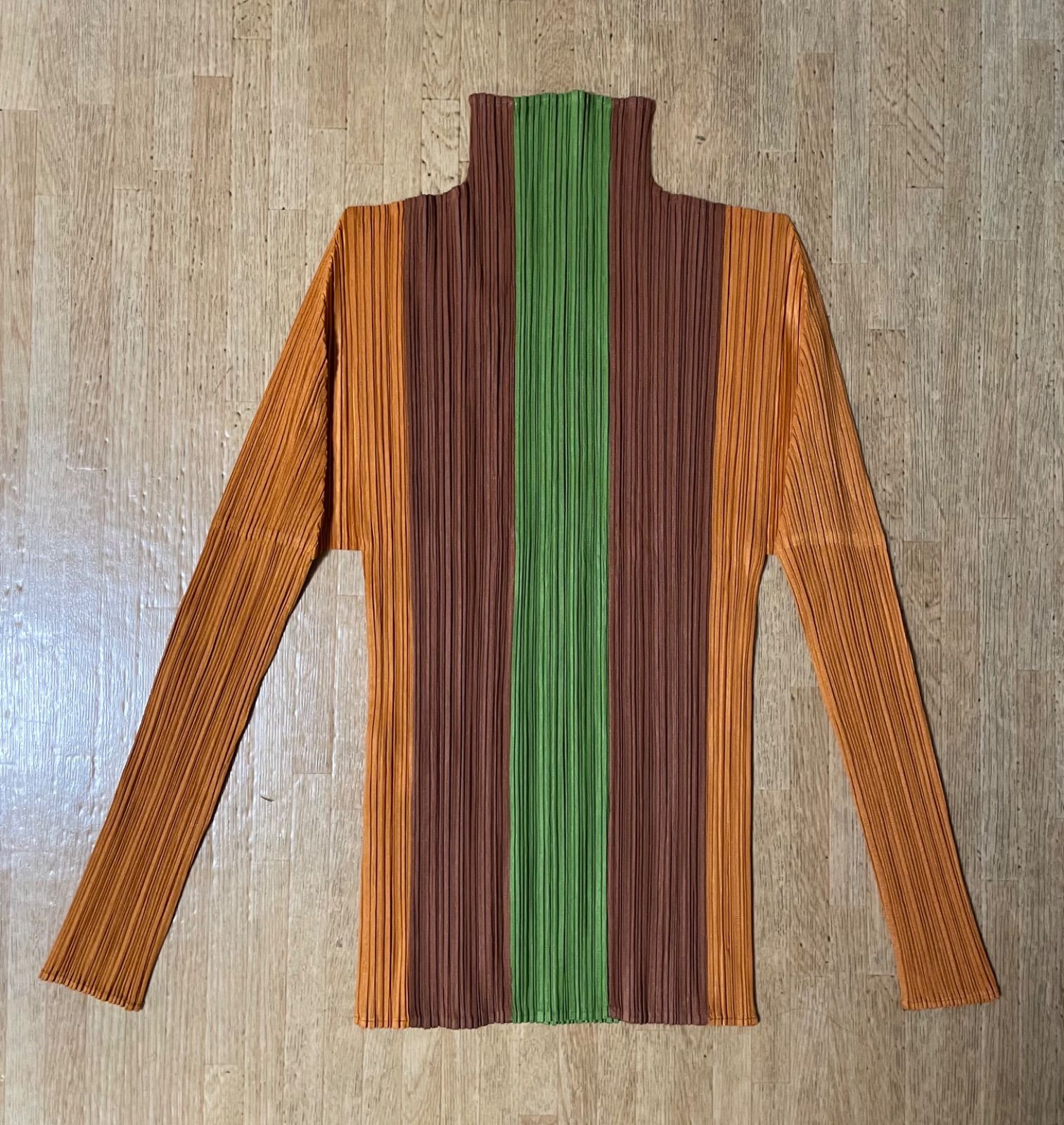 プリーツプリーズ PLEATS PLEASE ストライプ ハイネック トップス