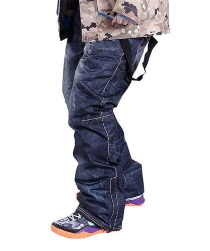 ANONIE スノーボードウェア メンズ スノーボードパンツ スキーウェア デニム風 スキーパンツ スノーパンツ 撥水 保温 スノーボード ウェア スポーツ サロペット ボトムス 大きいサイズe a 84 e 15 fa
