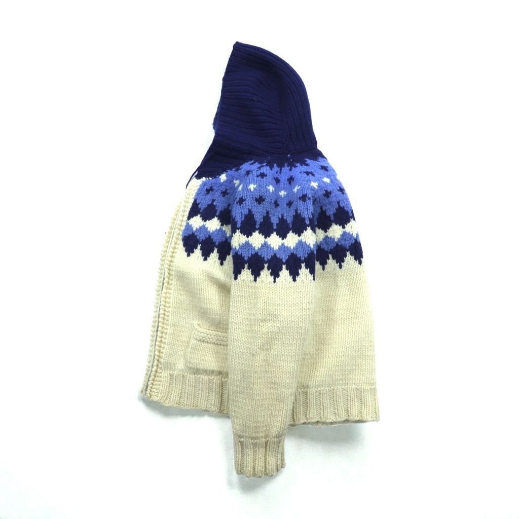 60s Vintage Cowichan Hoodie Sweater カウチン ニット セーター S