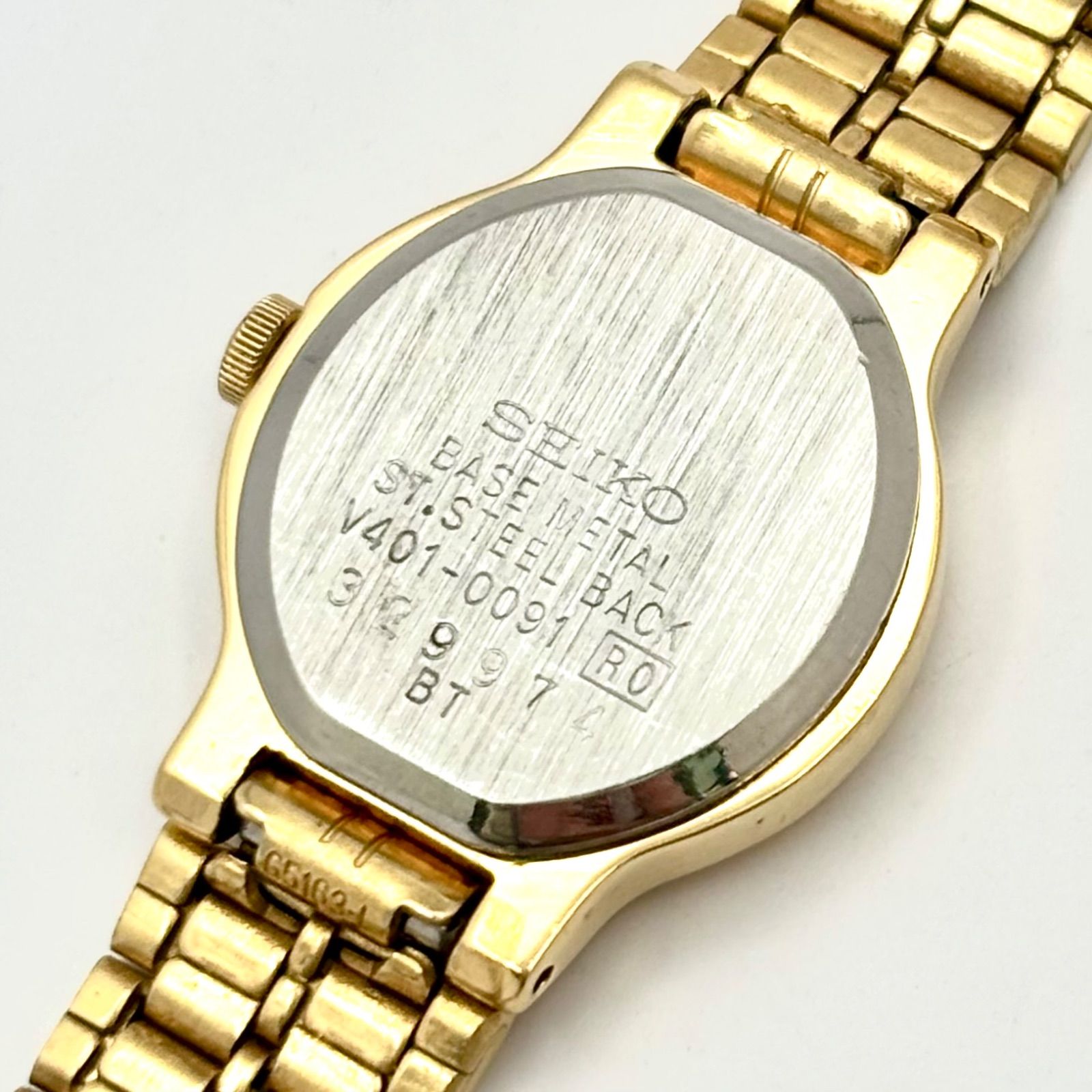 美品/新品電池】SEIKO セイコー SX レディース 腕時計 ゴールド V401