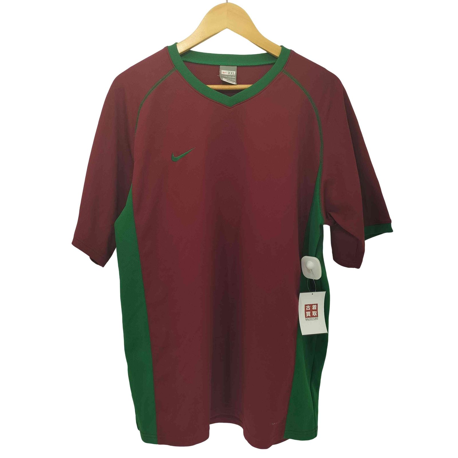 ナイキ NIKE 00s スウッシュ刺繍 バイカラー ゲームシャツ メンズ JPN