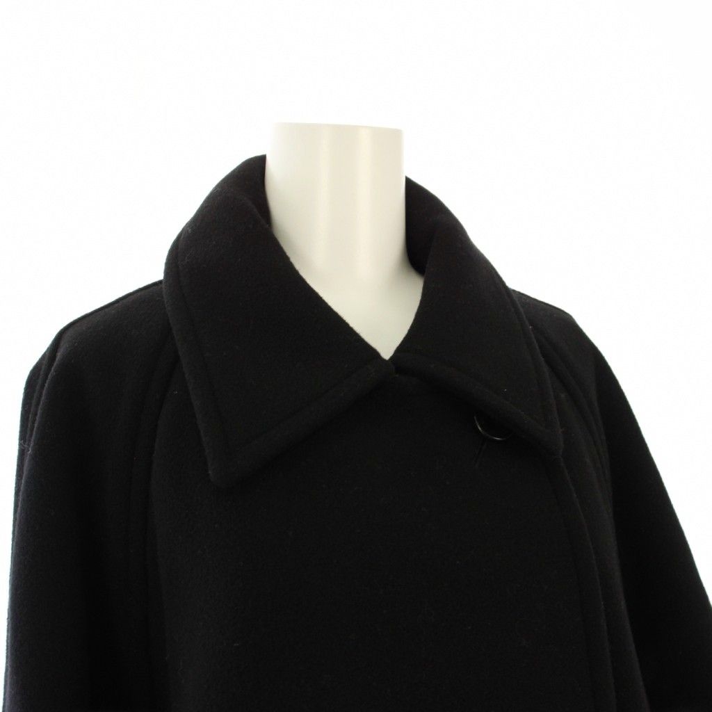 美品✨スピックアンドスパン　W/Nyモッサステンカラーショートコート　黒　38 スピックアンドスパン W/Ny モッサステンカラーコート 38 追加》W/Ny