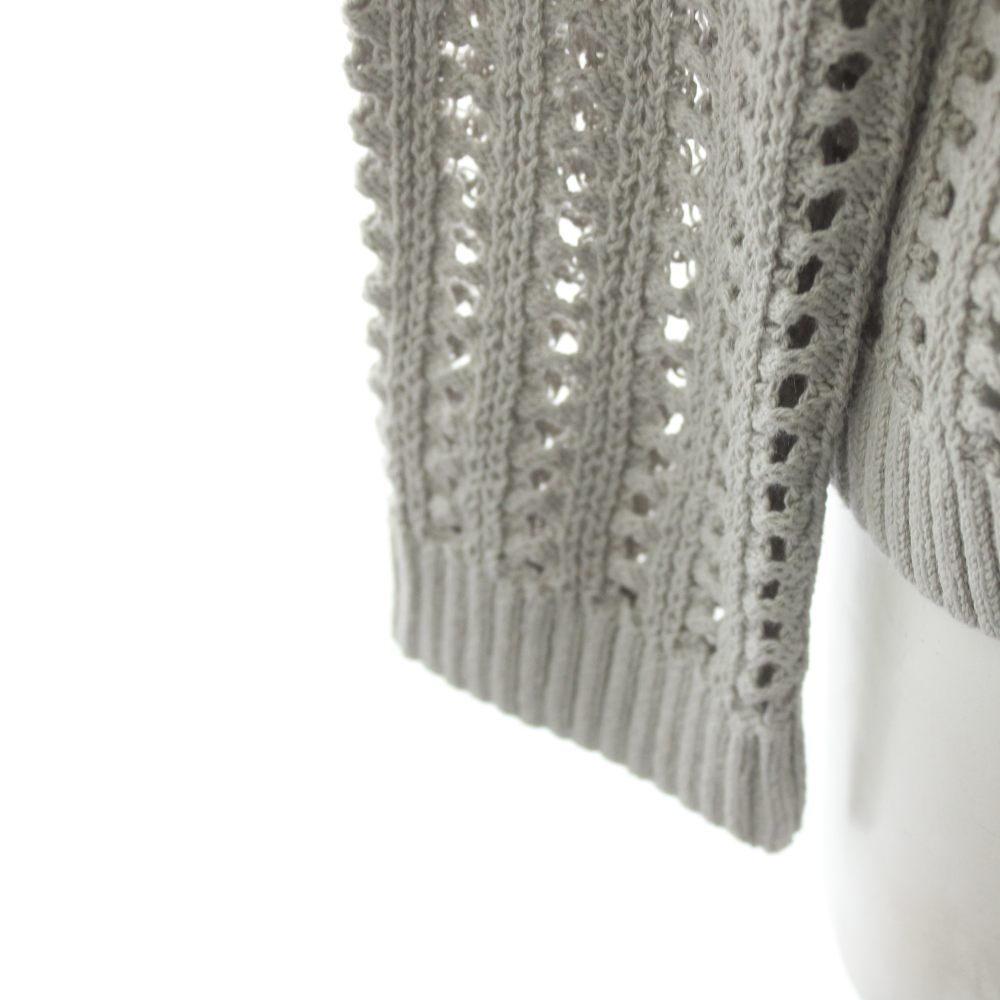 セオリーリュクス　カギ編みセーター Theory luxeセオリーリュクス リネンカギ編み ざっくりトップス ニット