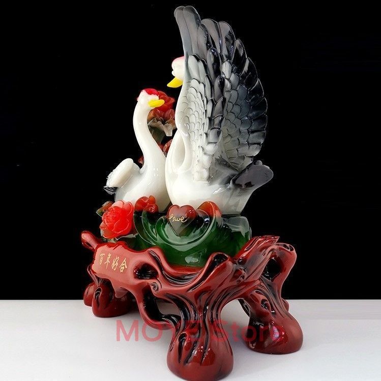 特大 白鳥 スワン つがい 置物 オブジェ 恋愛運 幸運 開運 家庭運 健康