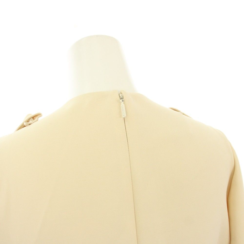 グッチ GUCCI レース リボンデザイン ワンピース 長袖 ひざ丈 タイト  