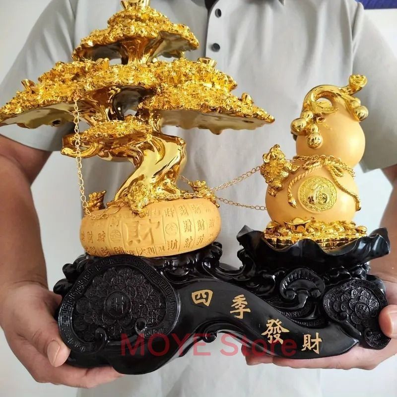 招財樹 瓢箪 ひょうたん 置物 金色 黄金 財 金運 厄除 風水 開運 縁起