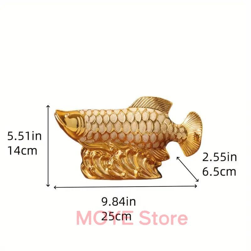アロワナ 置物 オブジェ 金色 ゴールド 黄金 財運 金運 運気アップ