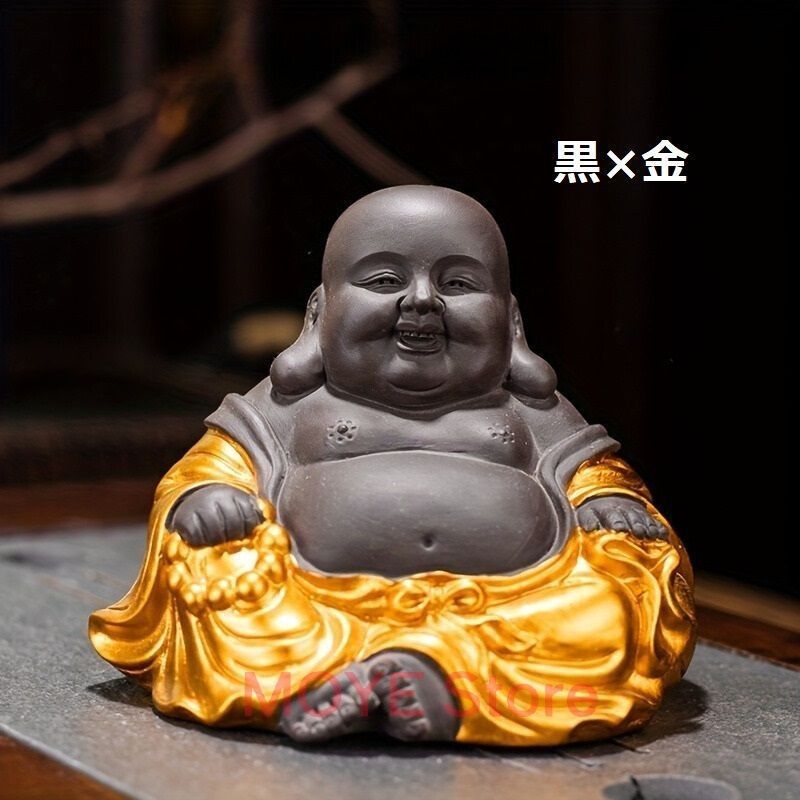 ギョーシェ】 QBOMB 👗 1点弥勒仏アクセサリー陶器仏像微笑み仏像休日