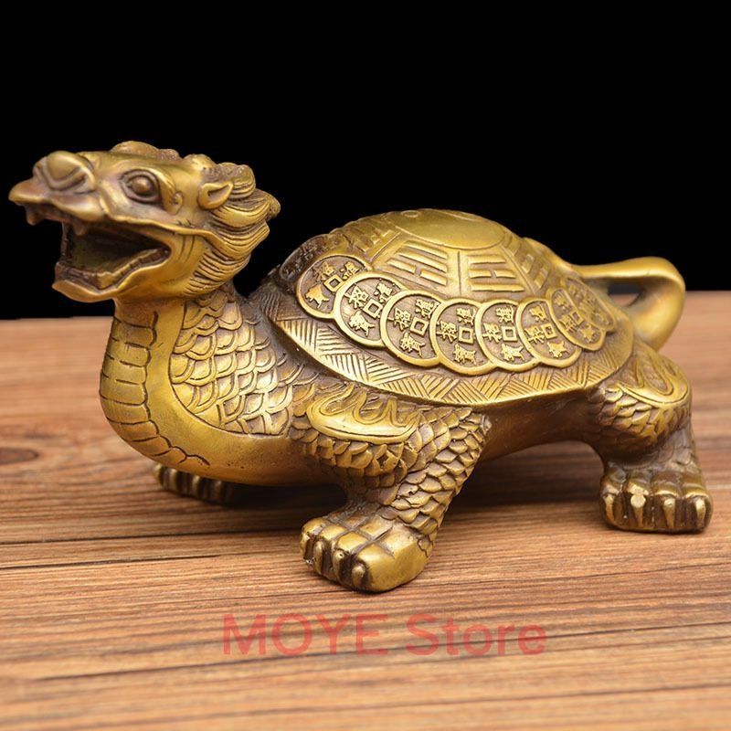 龍亀 龍 ゴールド 黄金 金 置物 オブジェ ドラゴン 亀 運気アップ 風水