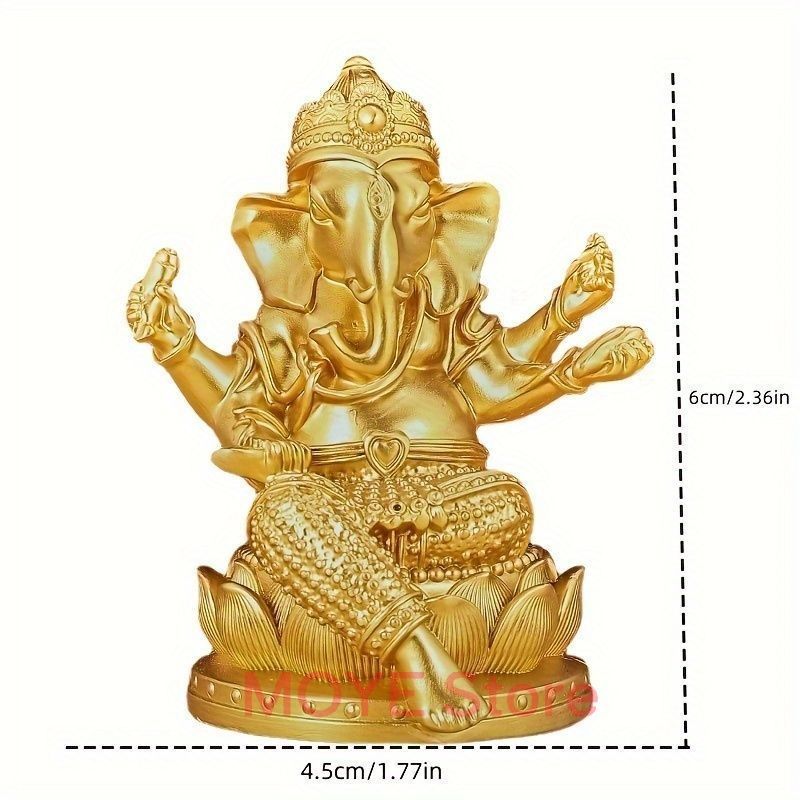 ガネーシャ 像 オブジェ 置物 黄金 インド 神話 商売繁盛 金運 財運 学