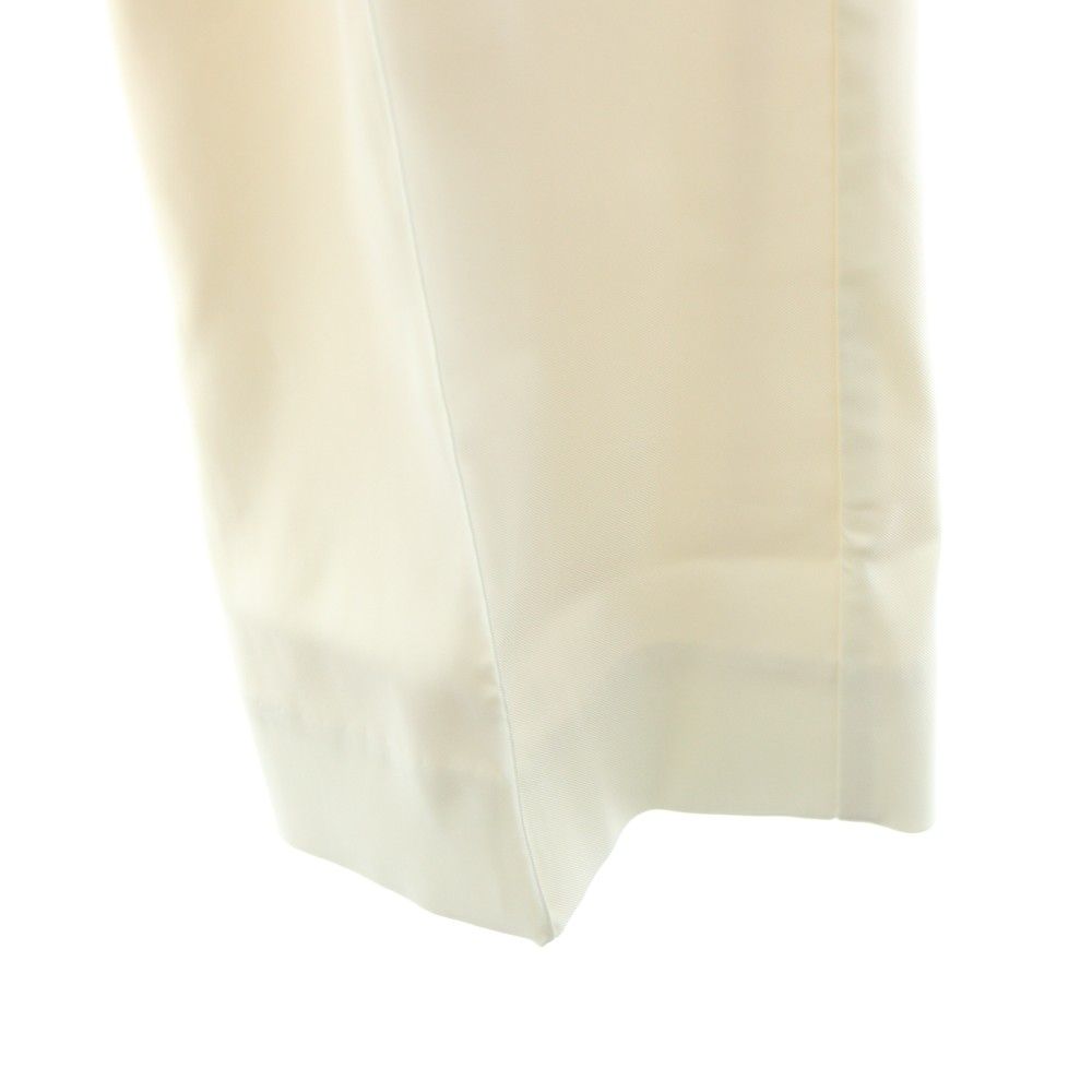 ヨリ yori サテンワイドパンツ イージーパンツ 36 白 ホワイト TR2122