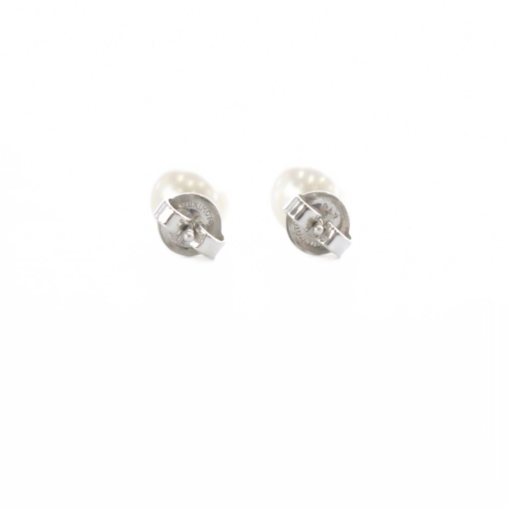 ミキモト MIKIMOTO アコヤパール ピアス K18WG ホワイトゴールド