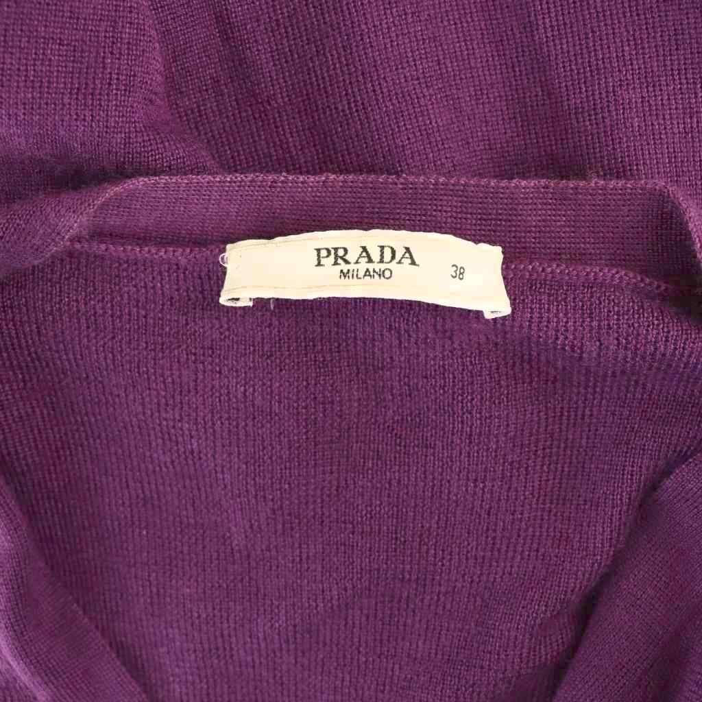 プラダ PRADA カシミヤシルク カーディガン ニット 長袖 38 紫 /NR