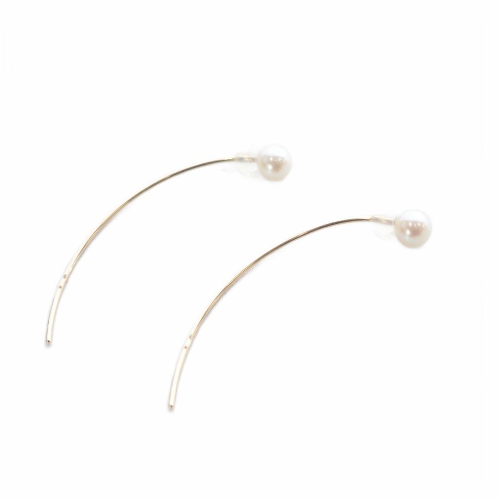 ヒロタカ hirotaka K10 パールアローピアス ゴールド - メルカリ