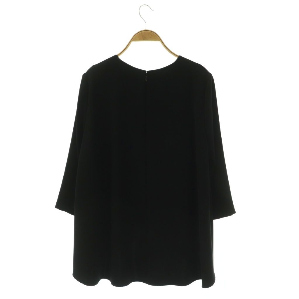 ヨーコチャン YOKO CHAN クルーネック フレア ブラウス 七分袖 プル