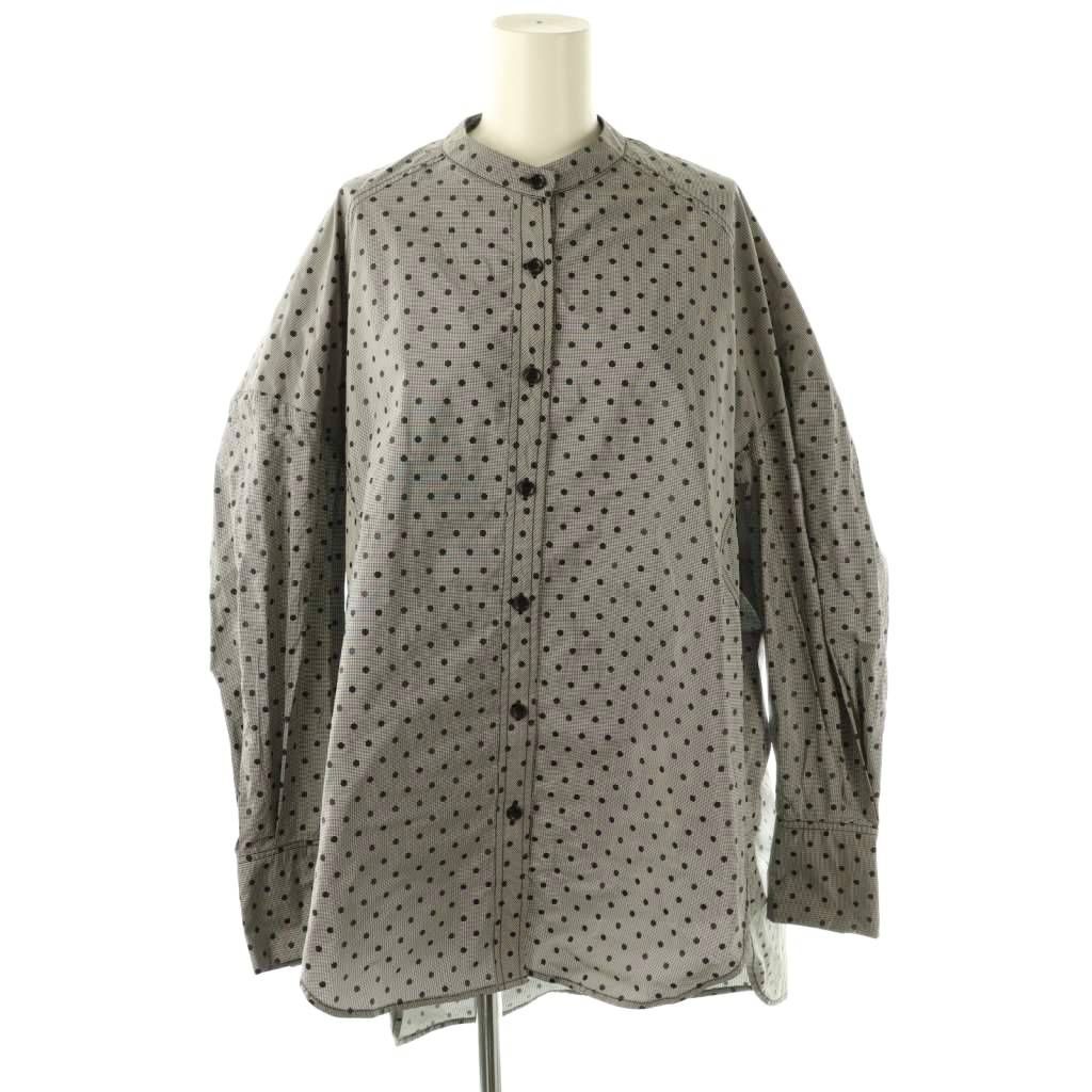 マチャット MACHATT ドット バンドカラー シャツ 長袖 F ブラック /HK