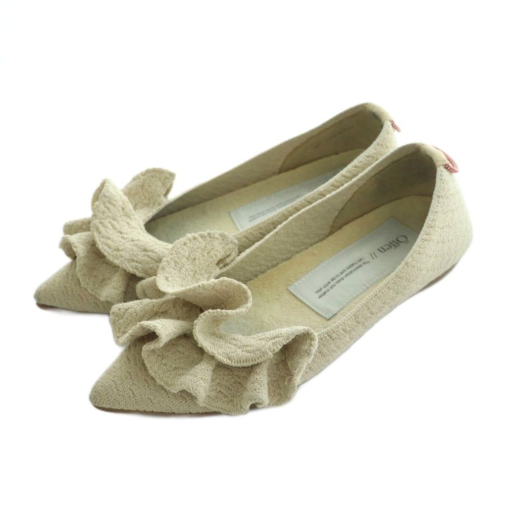 オッフェン Öffen パンプス フラットシューズ ポインテッドトゥ フリル