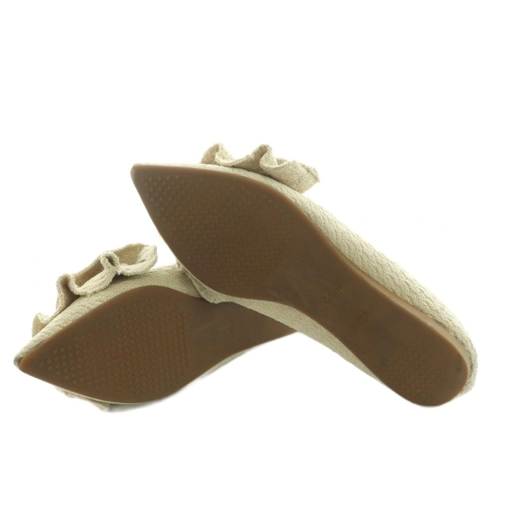 オッフェン Öffen パンプス フラットシューズ ポインテッドトゥ フリル