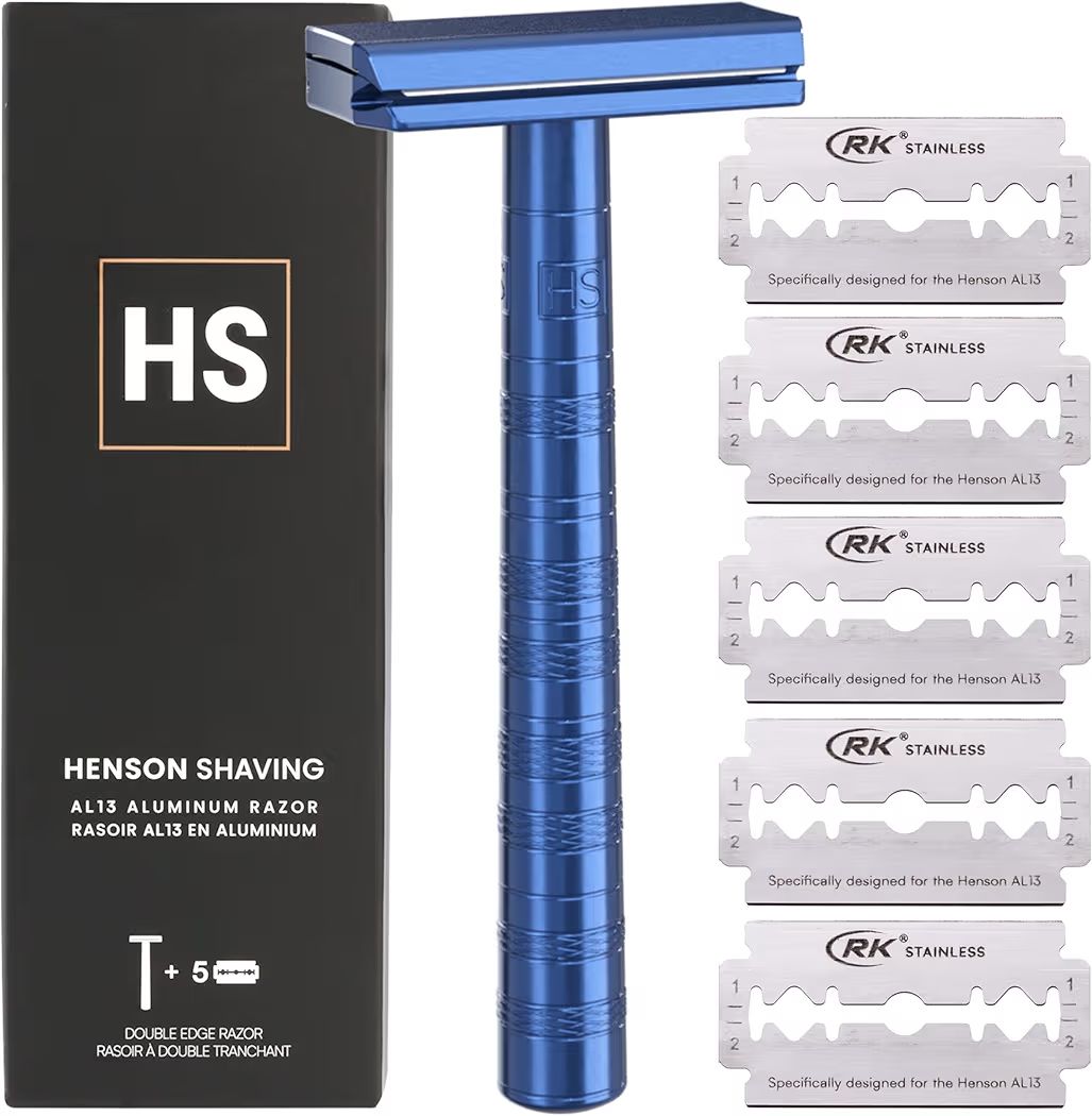 WJ182 HENSON SHAVING AL13 シェーバー MILD（STEEL BLUE）替刃5枚付