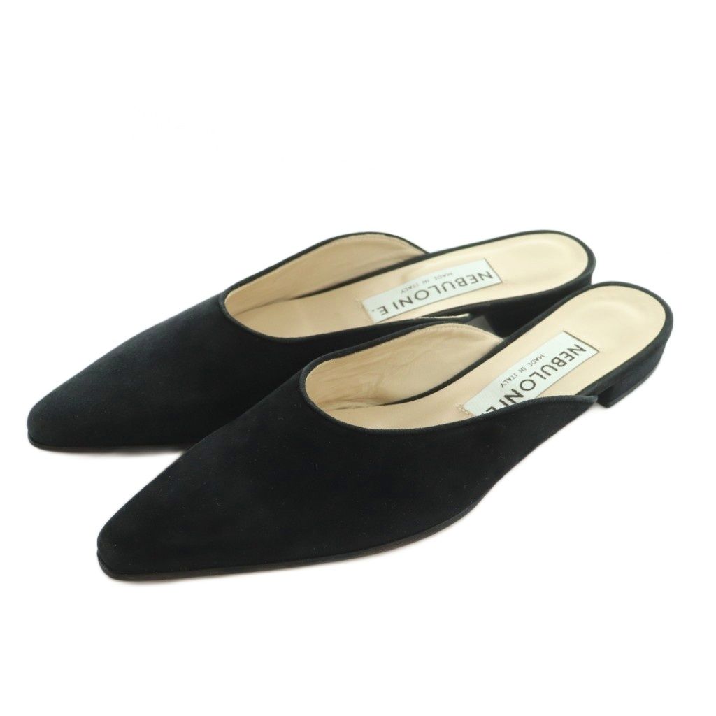 ネブローニ Nebuloni スウェードフラットミュール ローヒール 38 25.0