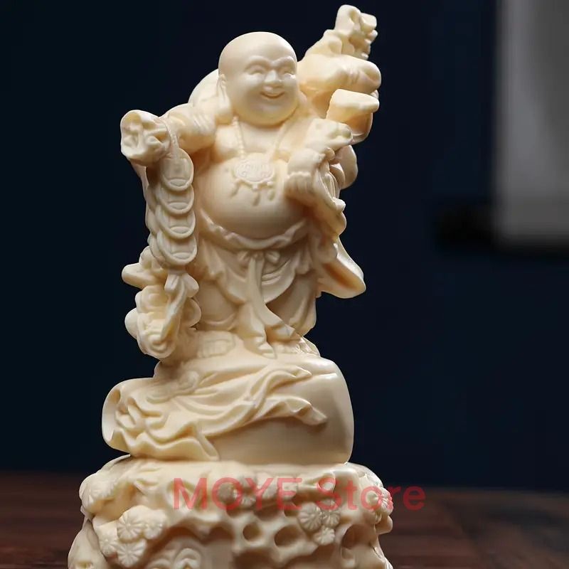 布袋様 七福神 仏像 木彫 弥勒仏 彫刻工芸品 開運 置物 木彫仏像