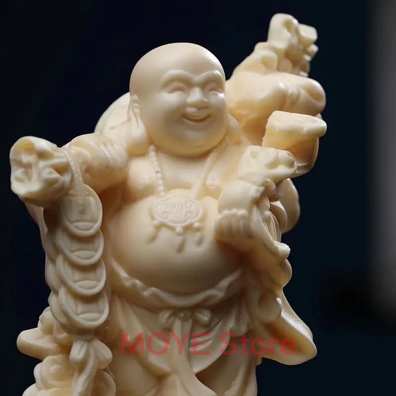 布袋様 七福神 仏像 木彫 弥勒仏 彫刻工芸品 開運 置物 木彫仏像