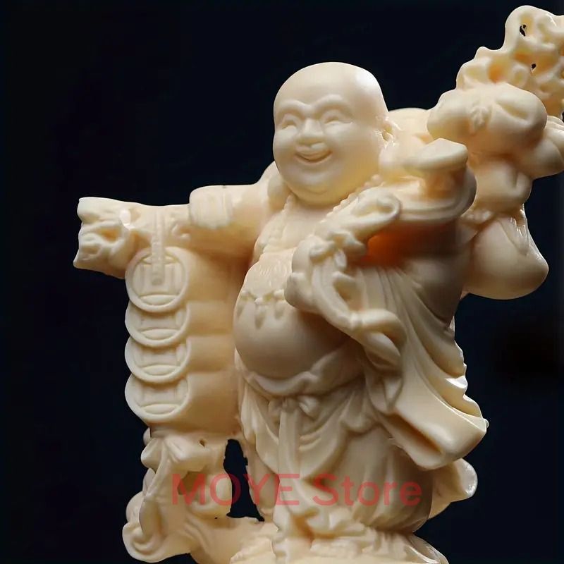 布袋様 七福神 仏像 木彫 弥勒仏 彫刻工芸品 開運 置物 木彫仏像